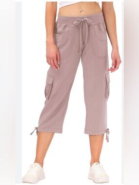 LUCY Women’s Cargo Crop Pants with Drawstring Waist Size Medium